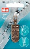 Подвеска д/молний, с карабином д/смены, металл, нержавеющий, состаренной латуни, 1 шт на блис 482410