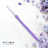 Крючок для вязания с ручкой "ETIMO Murasaki" 6,5мм, алюминий/пластик, фиолетовый, Tulip, TEM-105e
