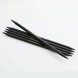 Спицы чулочные "Lantern Moon" 4,5мм/15см, эбеновое дерево, черный, 5шт в упаковке, KnitPro, 350008
